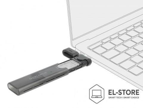 DELOCK DeLOCK Obudowa zewnętrzna USB Type-C na M.2 NVMe PCIe lub SATA SSD - Beznarzędziowa