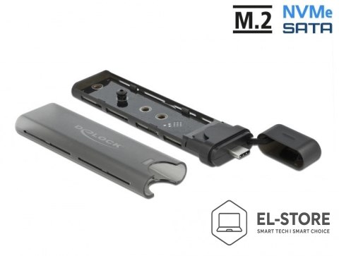 DELOCK DeLOCK Obudowa zewnętrzna USB Type-C na M.2 NVMe PCIe lub SATA SSD - Beznarzędziowa