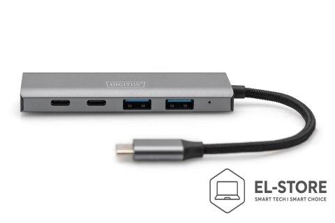 DIGITUS Digitus Koncentrator USB-C 4-portowy, 2 x USB A i 2 x USB-C
