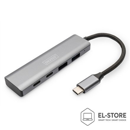 DIGITUS Digitus Koncentrator USB-C 4-portowy, 2 x USB A i 2 x USB-C