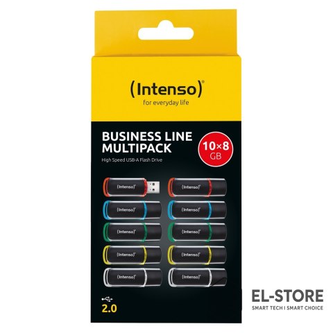 INTENSO Intenso 3511561 pamięć USB 8 GB USB Typu-A 2.0 Czarny, Czerwony, Zielony, Przezroczysty, Żółty, Niebieski