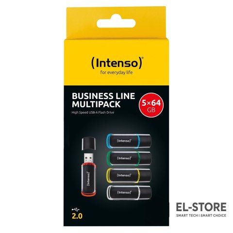 INTENSO Intenso 3511595 pamięć USB 64 GB USB Typu-A 2.0 Czarny, Czerwony, Zielony, Przezroczysty, Żółty, Niebieski