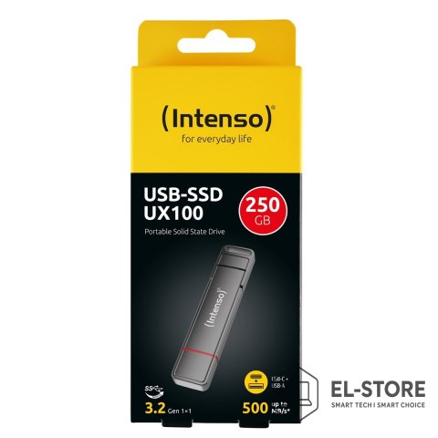 INTENSO Intenso 3850440 Zewnętrzny dysk SSD 250 GB USB Type-A / USB Type-C 3.2 Gen 1 (3.1 Gen 1) Antracyt