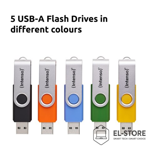 INTENSO Intenso USB Flash Drive Office Line 3543595 3.2 5St. Multipack - 64 GB pamięć USB USB Typu-A 3.2 Gen 1 (3.1 Gen 1) Wielobarwny