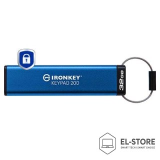 Kingston Flashdrive Kingston 32GB IKKP200/32GB IronKey Keypad 200 USB Typu-A 3.2 Gen 1 (3.1 Gen 1) Niebieski