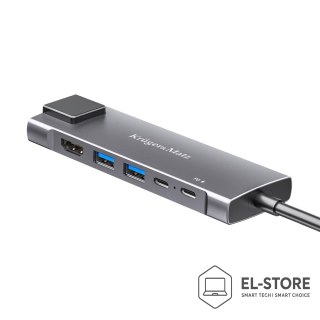 No name Adapter (HUB) USB typu C na HDMI/2x USB3.0/2x USB typu C/RJ45