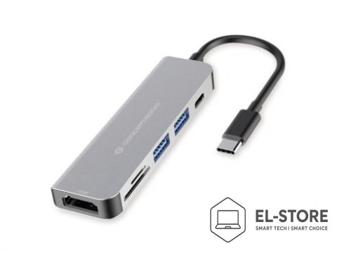 No name Conceptronic DONN02G stacja dokująca USB 3.2 Gen 1 (3.1 Gen 1) Type-C Aluminium