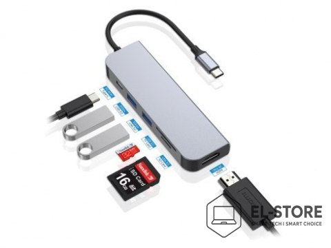 No name Conceptronic DONN02G stacja dokująca USB 3.2 Gen 1 (3.1 Gen 1) Type-C Aluminium
