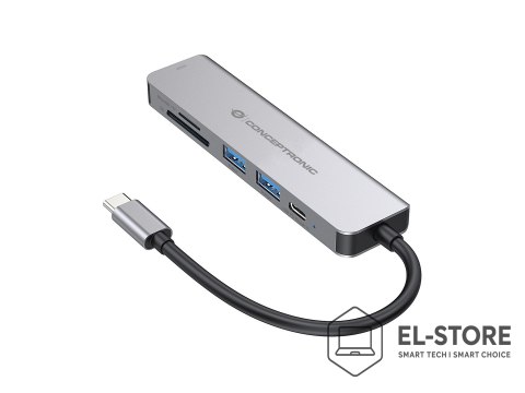 No name Conceptronic DONN02G stacja dokująca USB 3.2 Gen 1 (3.1 Gen 1) Type-C Aluminium
