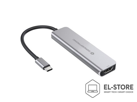 No name Conceptronic DONN02G stacja dokująca USB 3.2 Gen 1 (3.1 Gen 1) Type-C Aluminium