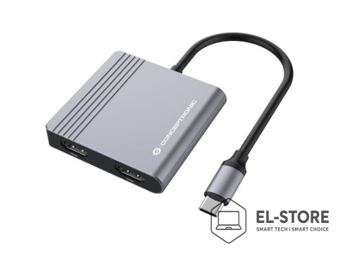 No name Conceptronic DONN13G stacja dokująca Przewodowa USB 3.2 Gen 1 (3.1 Gen 1) Type-C Szary