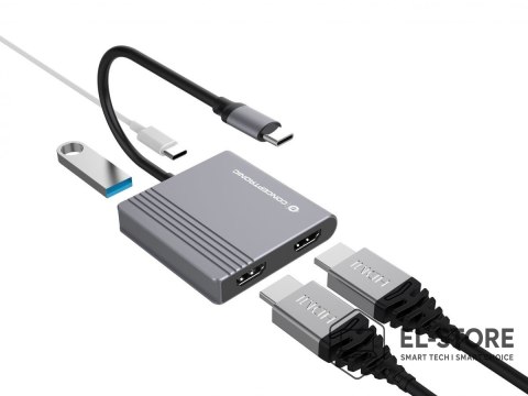 No name Conceptronic DONN13G stacja dokująca Przewodowa USB 3.2 Gen 1 (3.1 Gen 1) Type-C Szary