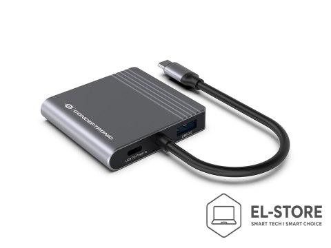 No name Conceptronic DONN13G stacja dokująca Przewodowa USB 3.2 Gen 1 (3.1 Gen 1) Type-C Szary