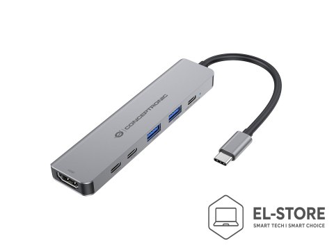 No name Conceptronic DONN33G stacja dokująca Przewodowa USB 3.2 Gen 1 (3.1 Gen 1) Type-C Srebrny