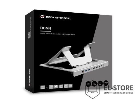No name Conceptronic DONN35S stojak na laptop Podstawka na notebooka Srebrny