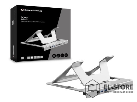 No name Conceptronic DONN35S stojak na laptop Podstawka na notebooka Srebrny