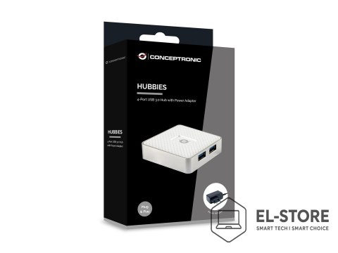 No name Conceptronic HUBBIES03W huby i koncentratory USB 3.2 Gen 1 (3.1 Gen 1) Micro-B 5000 Mbit/s Biały