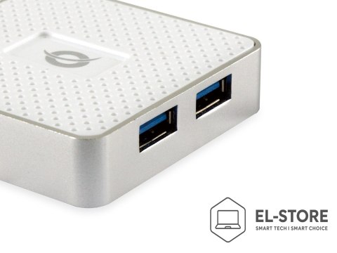No name Conceptronic HUBBIES03W huby i koncentratory USB 3.2 Gen 1 (3.1 Gen 1) Micro-B 5000 Mbit/s Biały