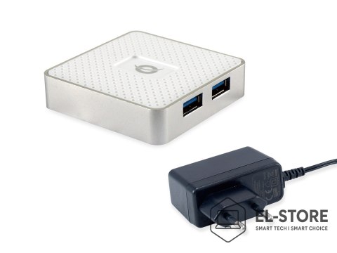 No name Conceptronic HUBBIES03W huby i koncentratory USB 3.2 Gen 1 (3.1 Gen 1) Micro-B 5000 Mbit/s Biały