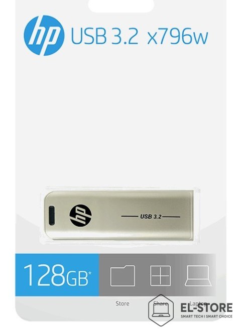 No name HP x796w pamięć USB 128 GB USB Typu-A 3.2 Gen 2 (3.1 Gen 2) Srebrny