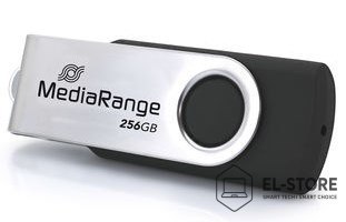 No name MediaRange MR1955 pamięć USB 256 GB USB Type-C 3.2 Gen 1 (3.1 Gen 1) Czarny, Srebrny