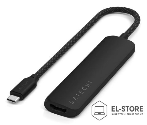 No name Satechi 4w1 USB-C Slim Multiport Adapter 4K - aluminiowy adapter do urządzeń mobilnych USB-C (USB-C, 4K HDMI, 2x USB-A) (black)