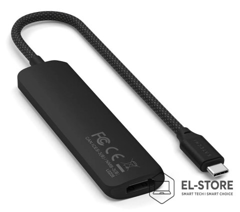 No name Satechi 4w1 USB-C Slim Multiport Adapter 4K - aluminiowy adapter do urządzeń mobilnych USB-C (USB-C, 4K HDMI, 2x USB-A) (black)