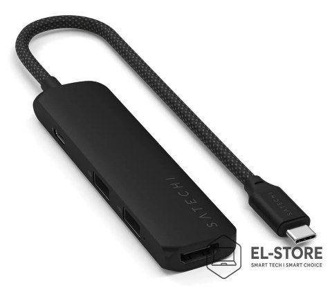 No name Satechi 4w1 USB-C Slim Multiport Adapter 4K - aluminiowy adapter do urządzeń mobilnych USB-C (USB-C, 4K HDMI, 2x USB-A) (black)