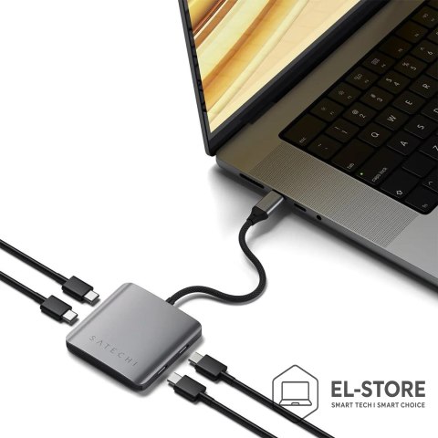 No name Satechi - Hub - z Power Delivery - 4 x USB-C 3.2 Gen 2 - Komputer stacjonarny