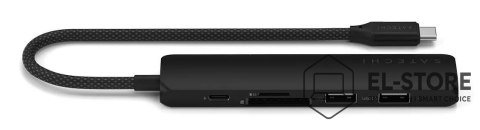 No name Satechi ST-P6SK huby i koncentratory USB Type-C 10000 Mbit/s Czarny