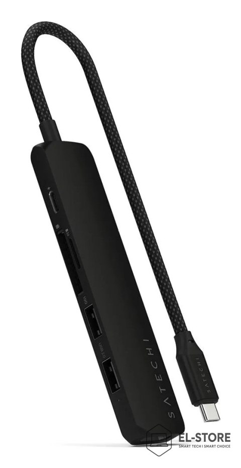 No name Satechi ST-P6SK huby i koncentratory USB Type-C 10000 Mbit/s Czarny