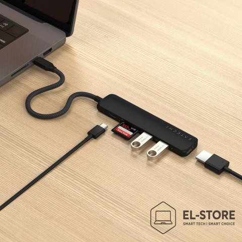 No name Satechi ST-P6SK huby i koncentratory USB Type-C 10000 Mbit/s Czarny