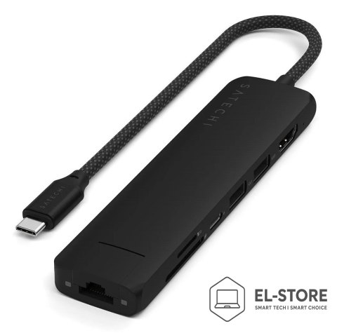 No name Satechi ST-P7SK huby i koncentratory USB Type-C 10000 Mbit/s Czarny