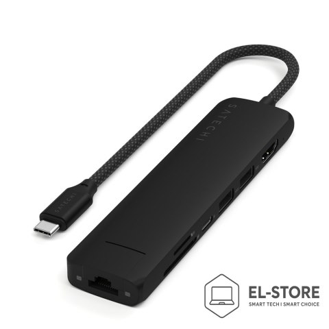No name Satechi ST-P7SK huby i koncentratory USB Type-C 10000 Mbit/s Czarny