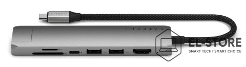No name Wieloportowa przejściówka Satechi 7-w-1 USB-C Slim z Ethernetem - gwiezdna szarość