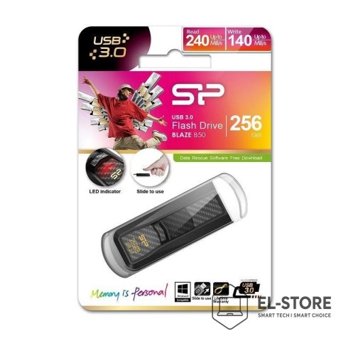 Silicon Power Silicon Power Blaze B50 pamięć USB 256 GB USB Typu-A 3.2 Gen 1 (3.1 Gen 1) Czarny
