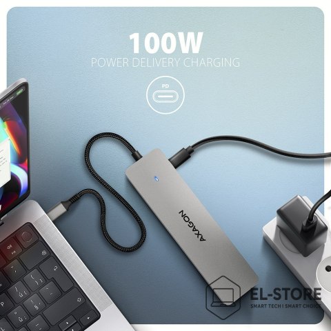 AXAGON Hub USB Axagon HMC-7HX2 USB 3.2 Gen 1 (3.1 Gen 1) Type-C Szary
