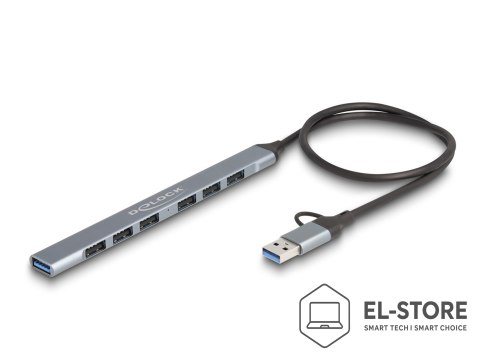 DELOCK DeLOCK 64273 huby i koncentratory USB 3.2 Gen 1 (3.1 Gen 1) Type-C 5000 Mbit/s Szary
