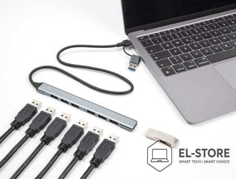 DELOCK DeLOCK 64273 huby i koncentratory USB 3.2 Gen 1 (3.1 Gen 1) Type-C 5000 Mbit/s Szary