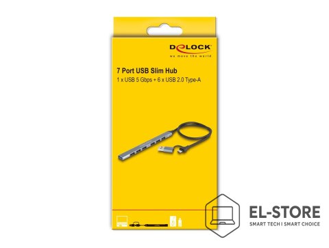 DELOCK DeLOCK 64273 huby i koncentratory USB 3.2 Gen 1 (3.1 Gen 1) Type-C 5000 Mbit/s Szary