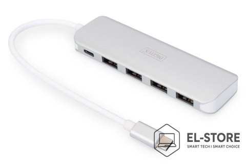 DIGITUS Digitus 4-portowy hub USB Type-C™ (USB 3.0) + PD
