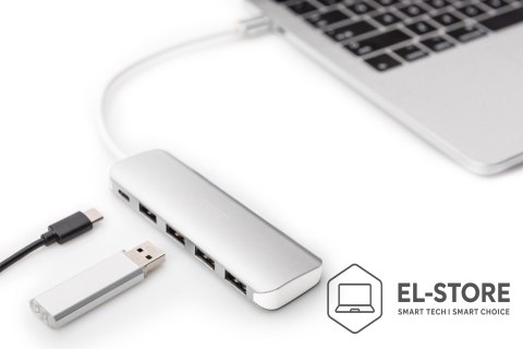 DIGITUS Digitus 4-portowy hub USB Type-C™ (USB 3.0) + PD