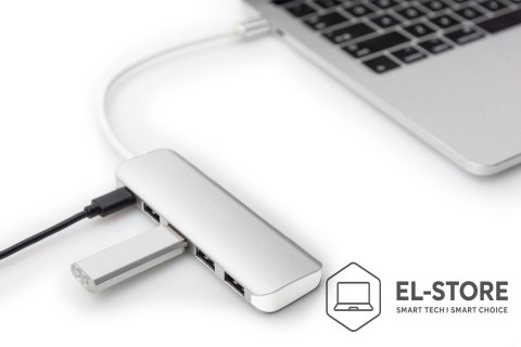 DIGITUS Digitus 4-portowy hub USB Type-C™ (USB 3.0) + PD