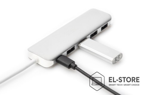 DIGITUS Digitus 4-portowy hub USB Type-C™ (USB 3.0) + PD