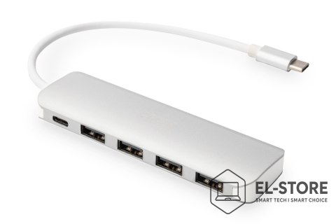 DIGITUS Digitus 4-portowy hub USB Type-C™ (USB 3.0) + PD