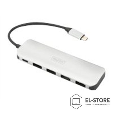 DIGITUS Digitus 4-portowy hub USB Type-C™ (USB 3.0) + PD
