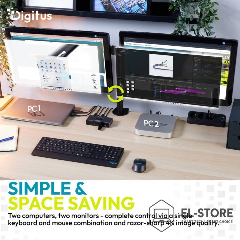 DIGITUS Digitus DS-12856 przełącznik KVM Szary