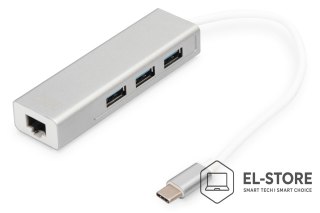 DIGITUS Digitus Hub USB 3.0 Type-C™ z Gigabit Ethernet