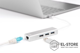 DIGITUS Digitus Hub USB 3.0 Type-C™ z Gigabit Ethernet
