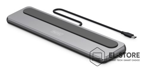 DIGITUS Stacja dokująca USB-C 12 portowa, max. 8K/30Hz z HDR, HDMI, DP, max. 3 monitory (MST), USB-C 3.2 Gen2, Gigabit Ethernet, SD/Micr